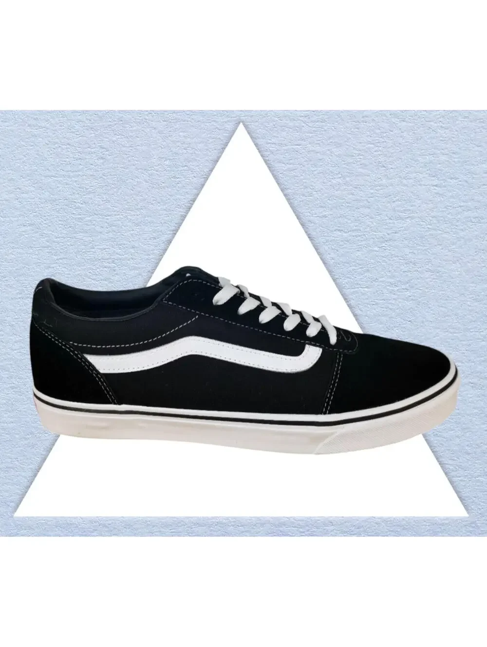 Vans Ward Suede Canvas Shoes Sneakers Black White VN0A36EMC4R Mens Size 11.5 New